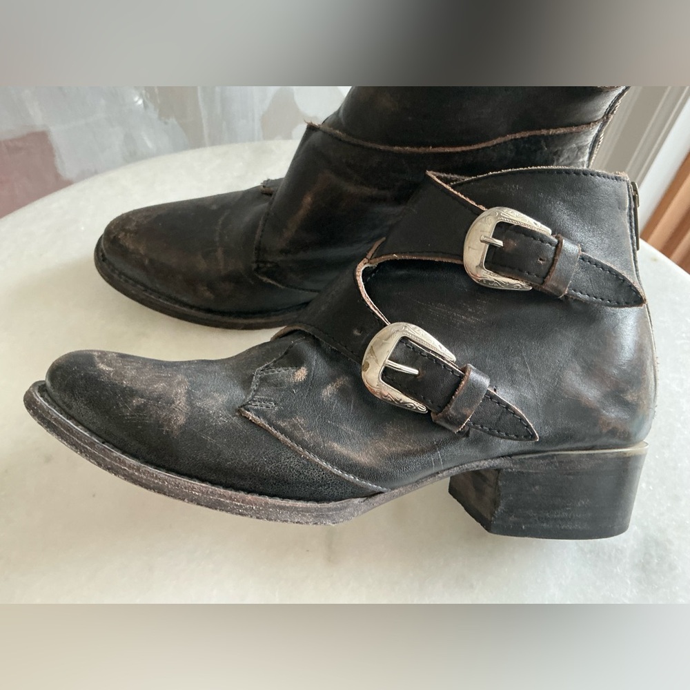 Freebird Distressed buckle ankle boot 9